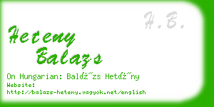 heteny balazs business card